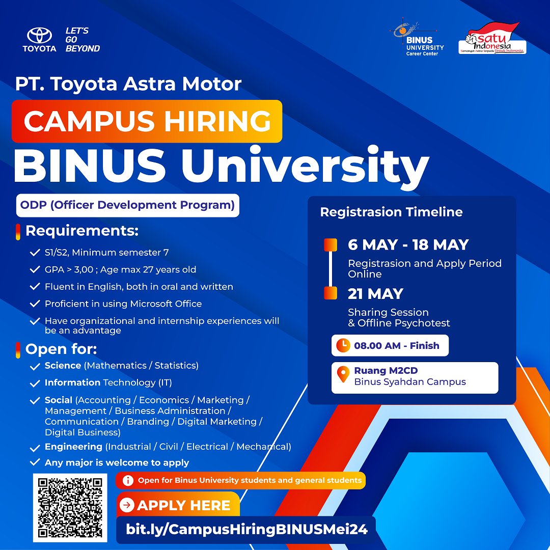 Campus Hiring - PT Toyota Astra Motor | BINUS Career