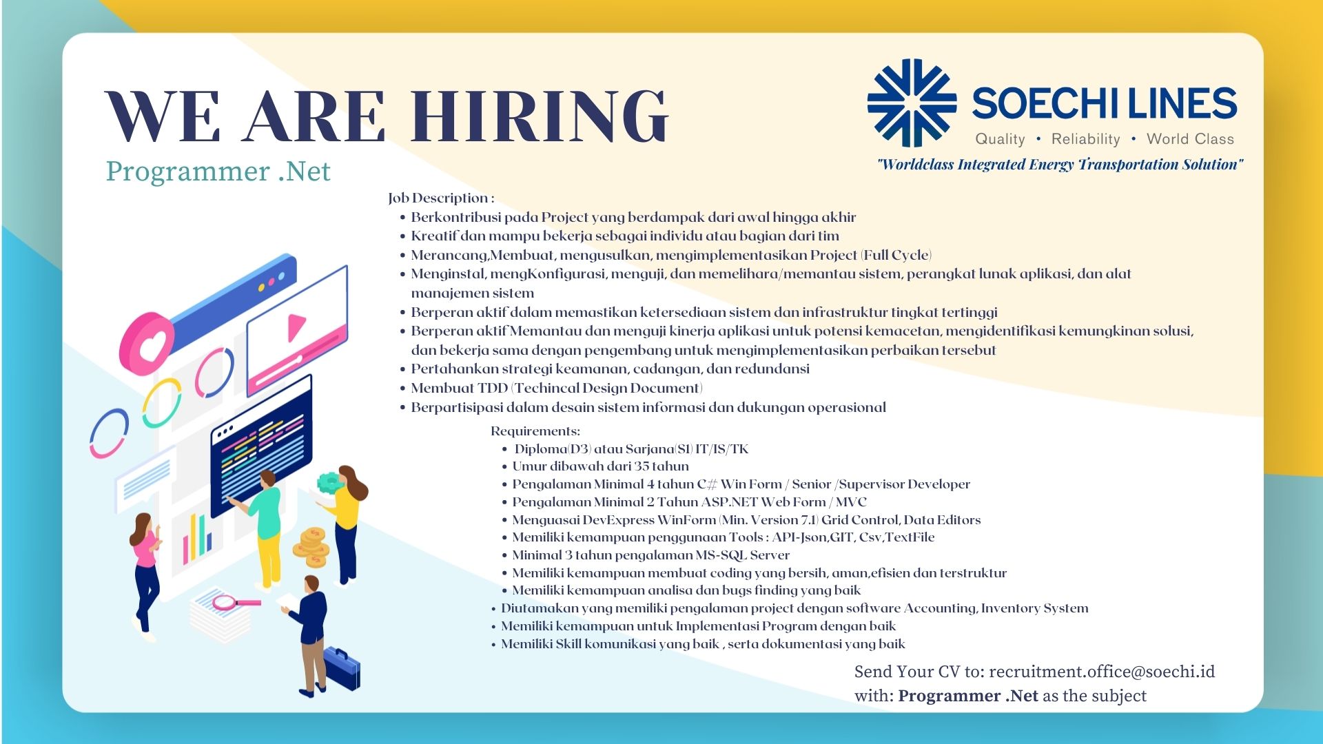 Job Opportunity - PT. Soechi Lines, Tbk. (Programmer .Net)