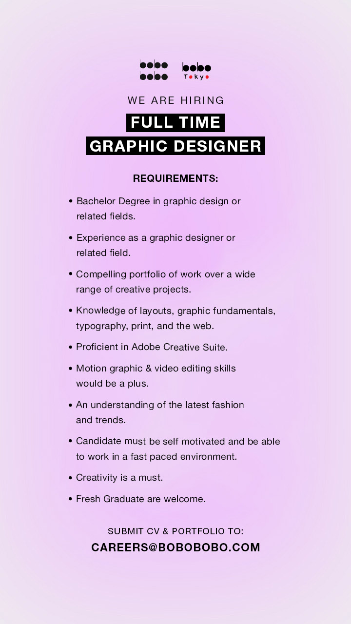Job Opportunity - PT Bobobobo
