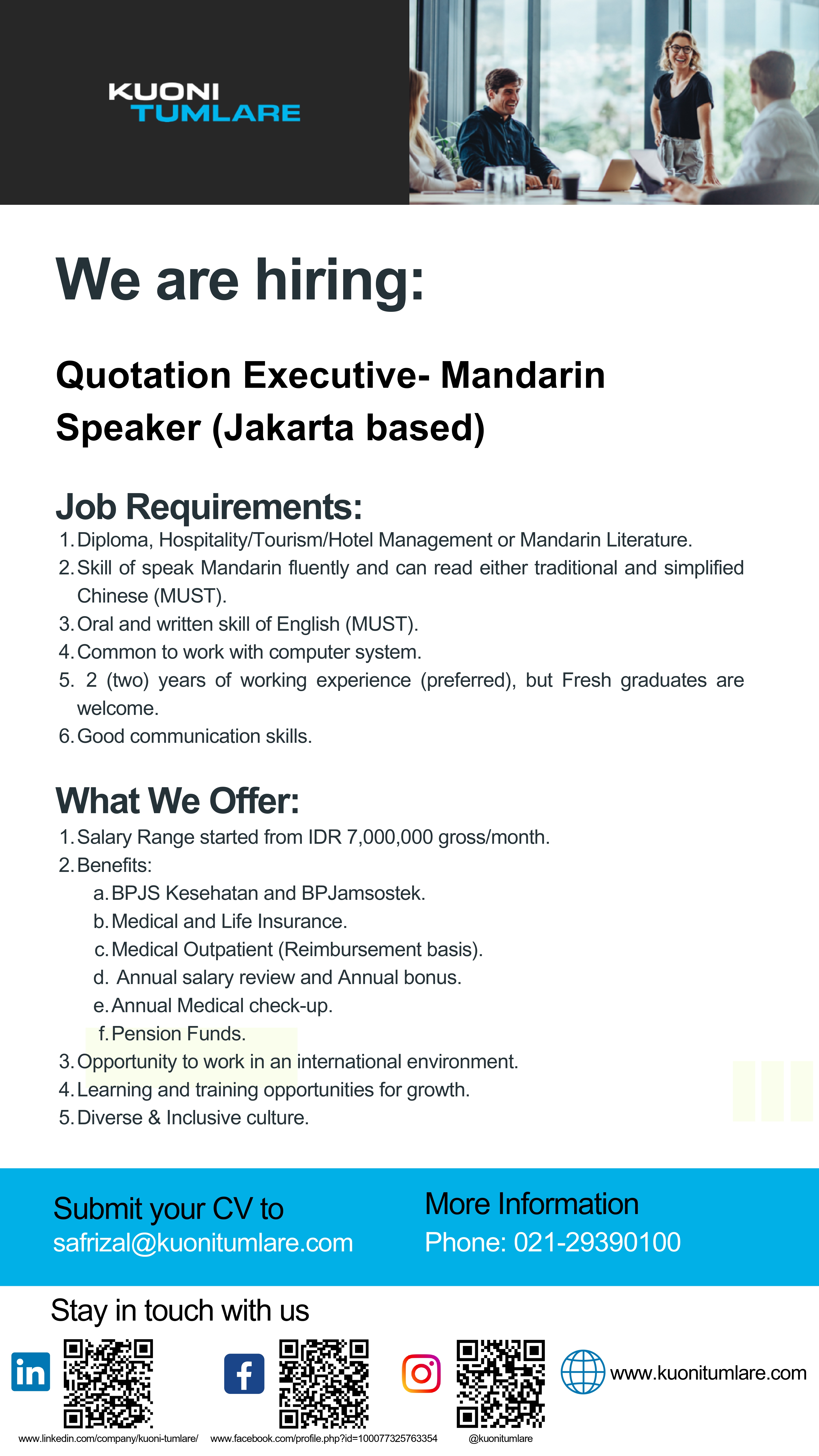 Job Opportunity - PT. Kuoni GTS Indonesia