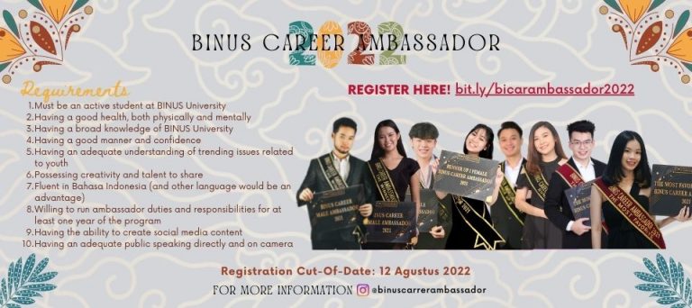 BINUS Career Ambassador Hiring 2022